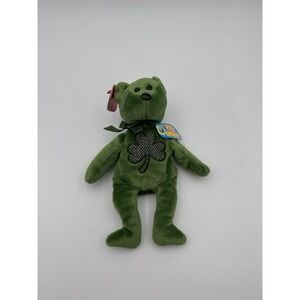 TY Beanie Baby 2.0 LUCKIER the Irish‎ Bear 8.5" Stuffed Animal Beaned Toy 2007